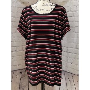 Torrid Women’s Super Soft Slim Fit Multi Stripe Roll Sleeve Tee (Size 2)